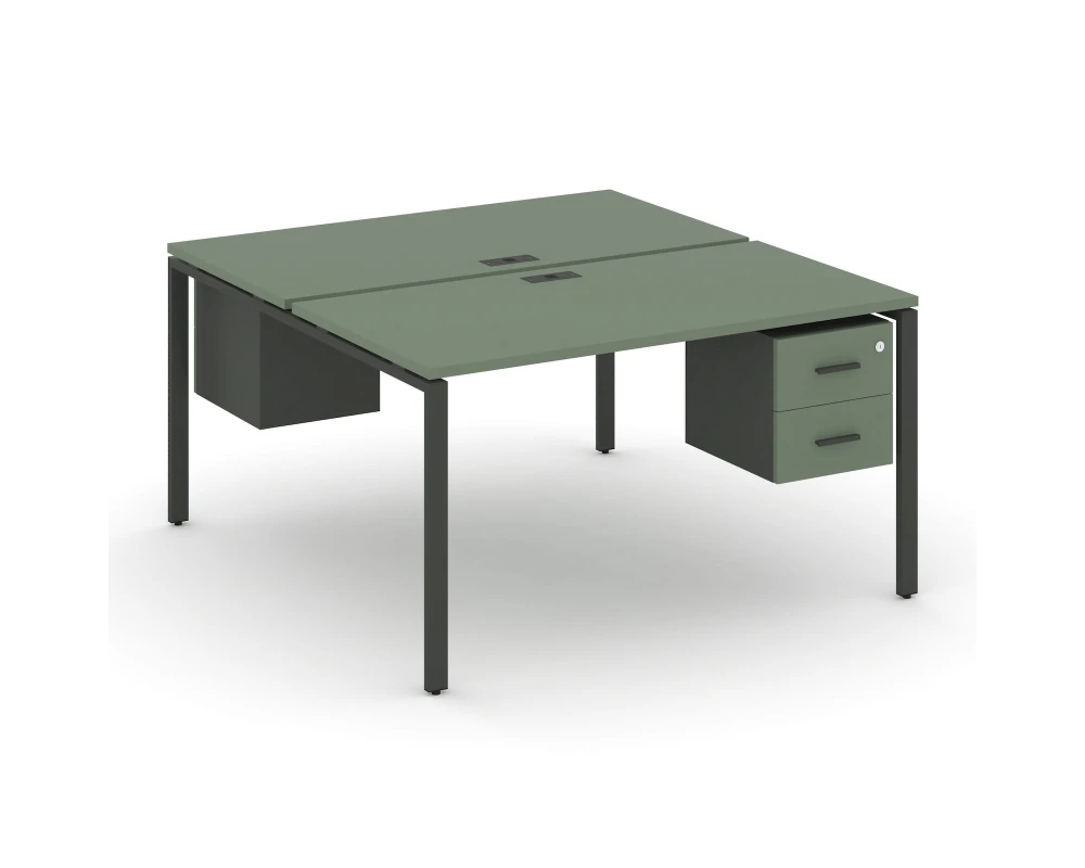 Рабочая станция 2 сторонняя с подвесными тумбами на 2 места CN.DRS-115 W 1380x1480x750 Концепт / Concept