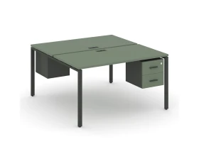 Рабочая станция 2 сторонняя с подвесными тумбами на 2 места CN.DRS-115 W 1380x1480x750 Концепт / Concept images