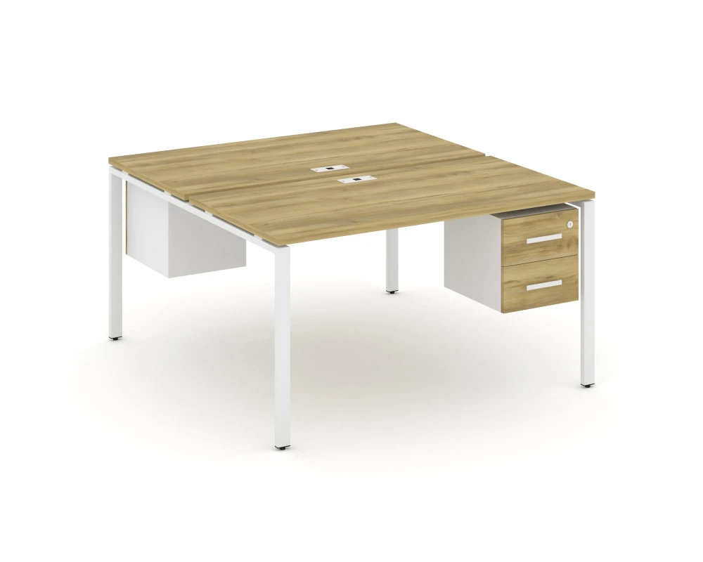 Рабочая станция 2 сторонняя с подвесными тумбами на 2 места CN.DRS-115 W 1380x1480x750 Концепт / Concept