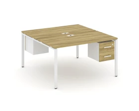 Рабочая станция 2 сторонняя с подвесными тумбами на 2 места CN.DRS-115 W 1380x1480x750 Концепт / Concept images