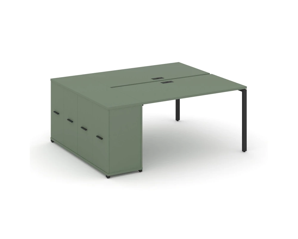 Рабочая станция с опорным распаш. шкафом CN.DRS-218 B 1600x1480x750 Концепт / Concept