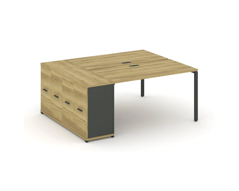 Рабочая станция с опорным распаш. шкафом CN.DRS-218 W 1600x1480x750 Концепт / Concept