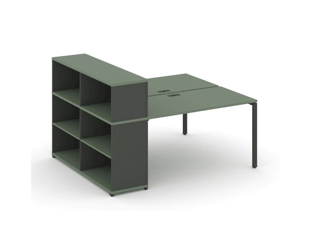 Рабочая станция с опорным стеллажом с надставкой низ. CN.DRS-210 1600x1480x1140 Концепт / Concept