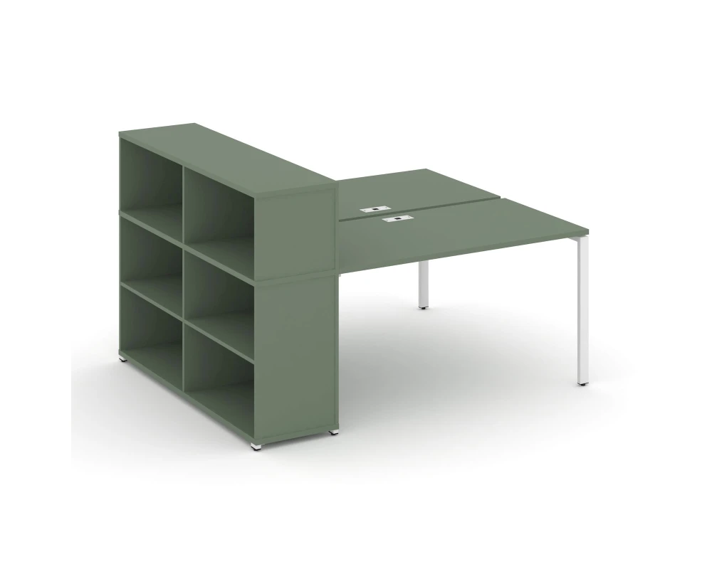 Рабочая станция с опорным стеллажом с надставкой низ. CN.DRS-210 1600x1480x1140 Концепт / Concept