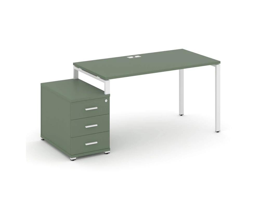 Стол письменный с 1 опорной тумбой CN.SP-302 W 1180/1546x720x750 Concept