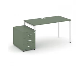 Стол письменный с 1 опорной тумбой CN.SP-302 W 1180/1546x720x750 Concept images