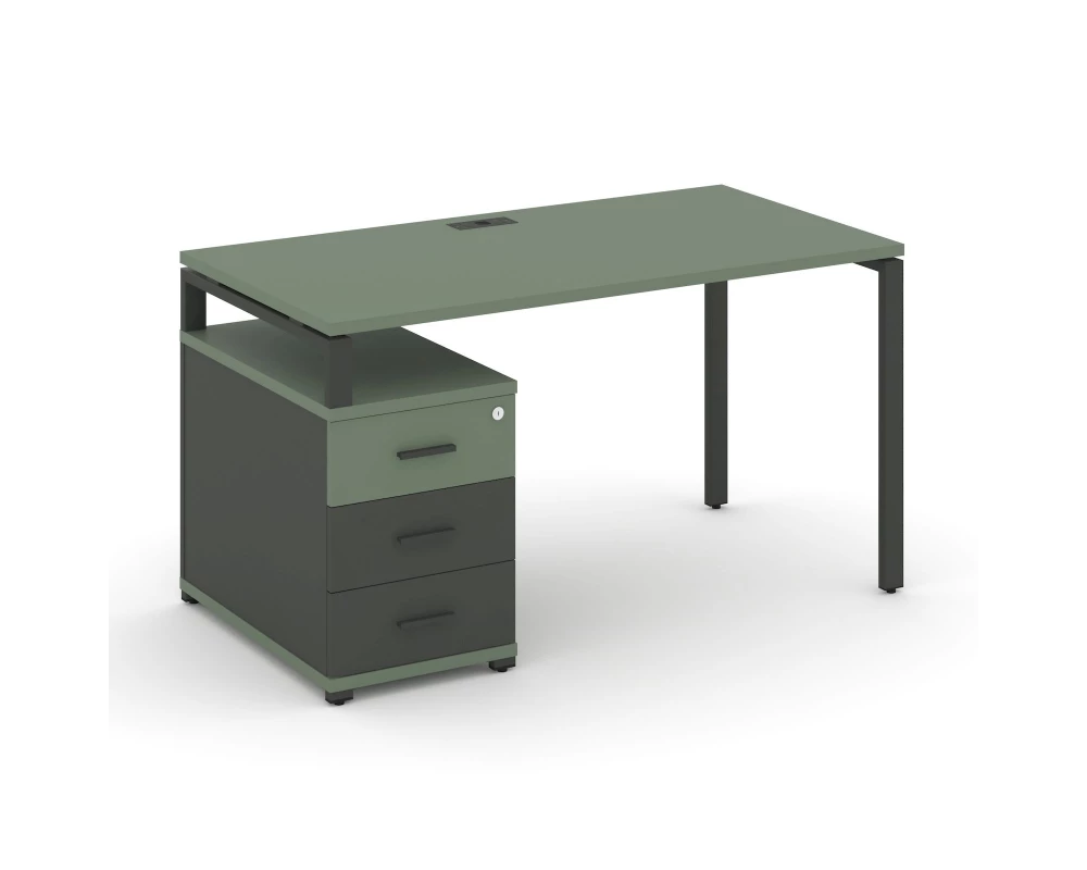 Стол письменный с 1 опорной тумбой CN.SP-304 W 1580/1946x720x750 Concept