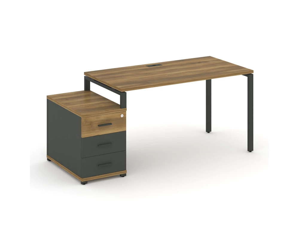 Стол письменный с 1 опорной тумбой CN.SP-304 W 1580/1946x720x750 Concept