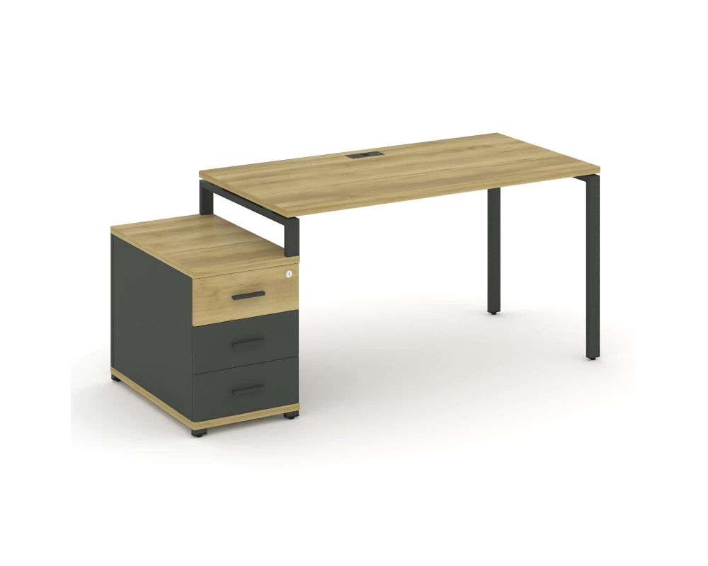 Стол письменный с 1 опорной тумбой CN.SP-304 W 1580/1946x720x750 Concept