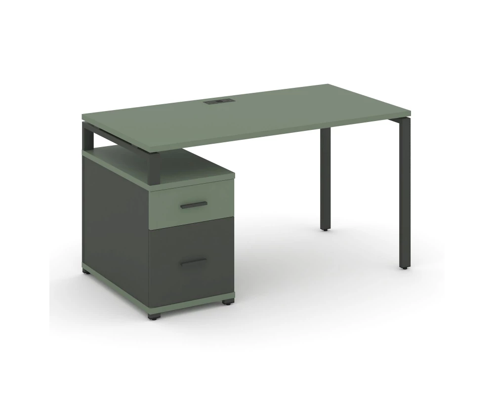 Стол письменный с 1 опорной тумбой CN.SP-306 W 1180/1546x720x750 Concept