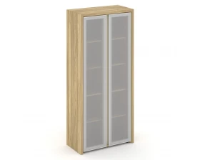 Шкаф высокий широкий (2 высоких фасада стекло сатин в раме) Corner images