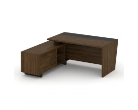 Стол для руководителя с опорной тумбой, левый 180 Corner images