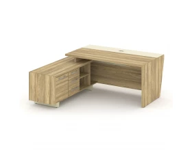 Стол для руководителя с опорной тумбой, левый 180 Corner images