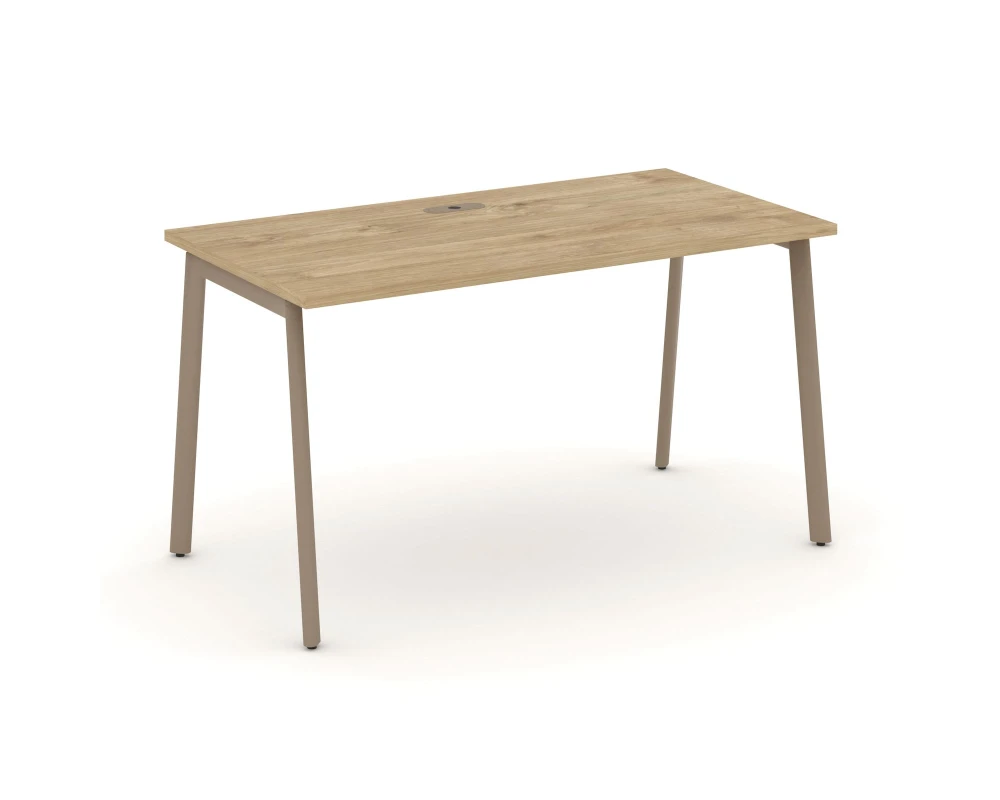 Стол рабочий с лючком на плоскоовальной трубе 138x73x75 Эстетика / Estetica