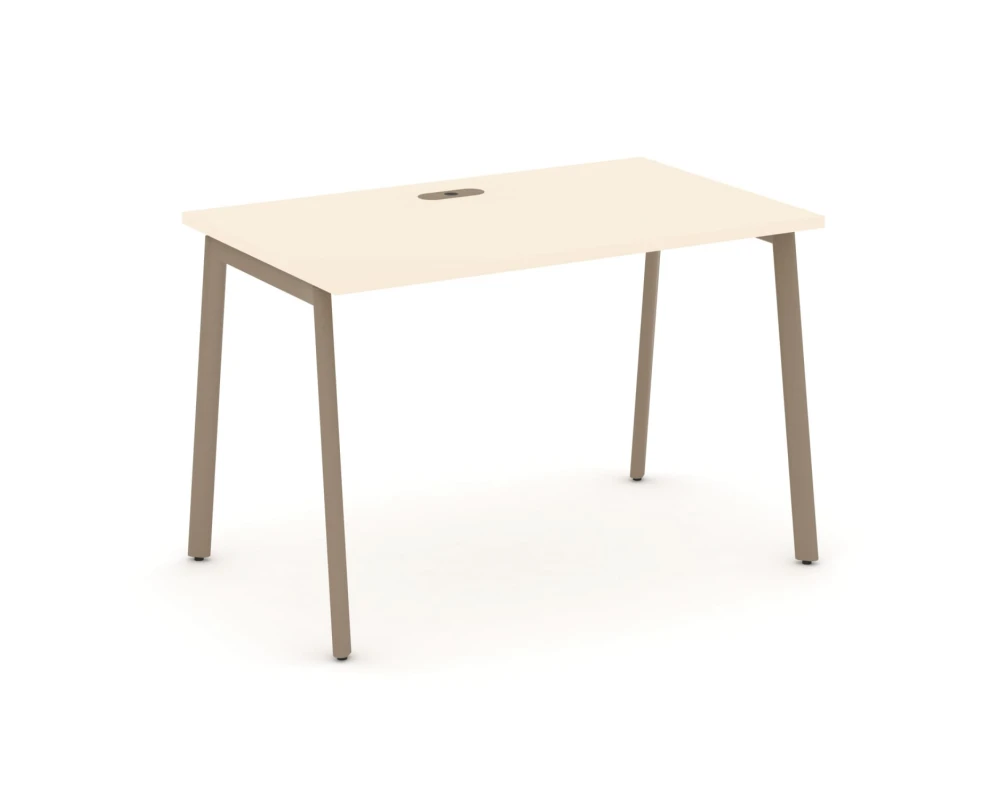 Стол рабочий с лючком на плоскоовальной трубе 118x73x75 Эстетика / Estetica