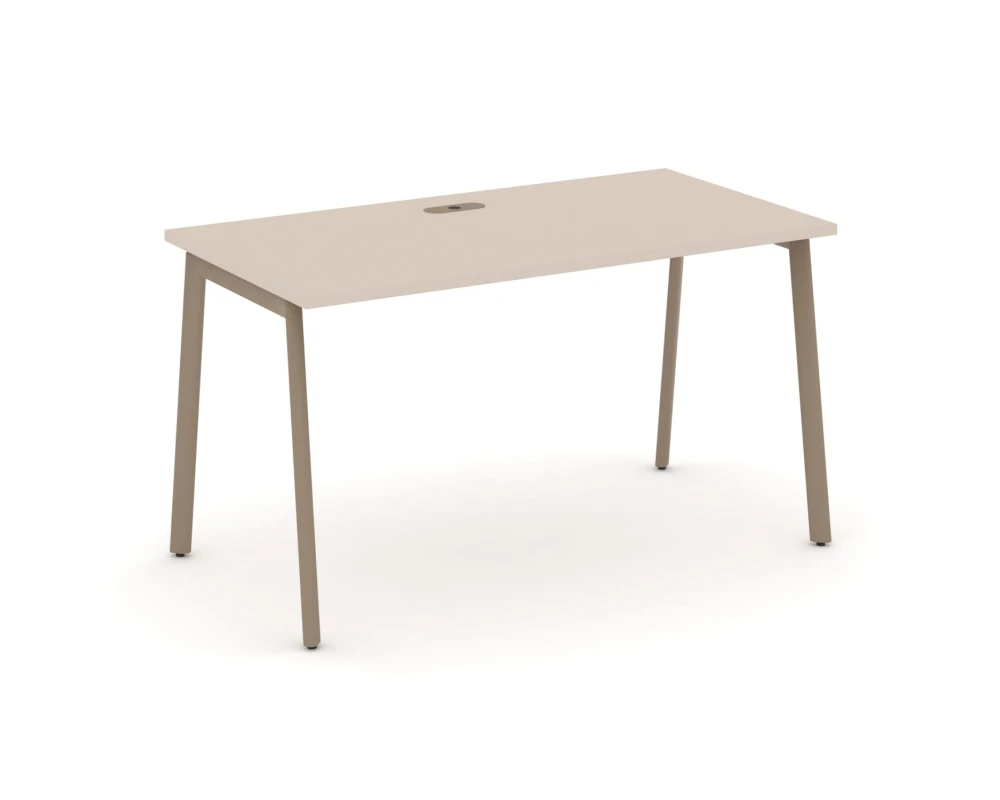 Стол рабочий с лючком на плоскоовальной трубе 138x73x75 Эстетика / Estetica