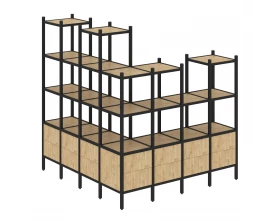 Угловой внешний стеллаж наборный L-55 1694x1694x1869 Loft images