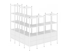 Угловой внешний стеллаж наборный L-55 1694x1694x1869 Loft images