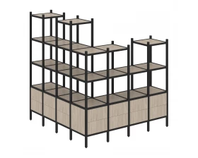 Угловой внешний стеллаж наборный L-55 1694x1694x1869 Loft images