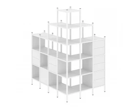 Угловой внешний стеллаж наборный L-56 1694x1278x2280 Loft images