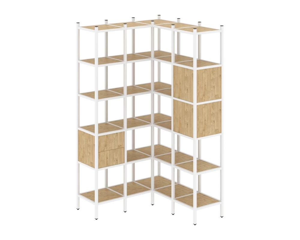 Угловой внутренний стеллаж L-34 1278x1278x2280 Loft