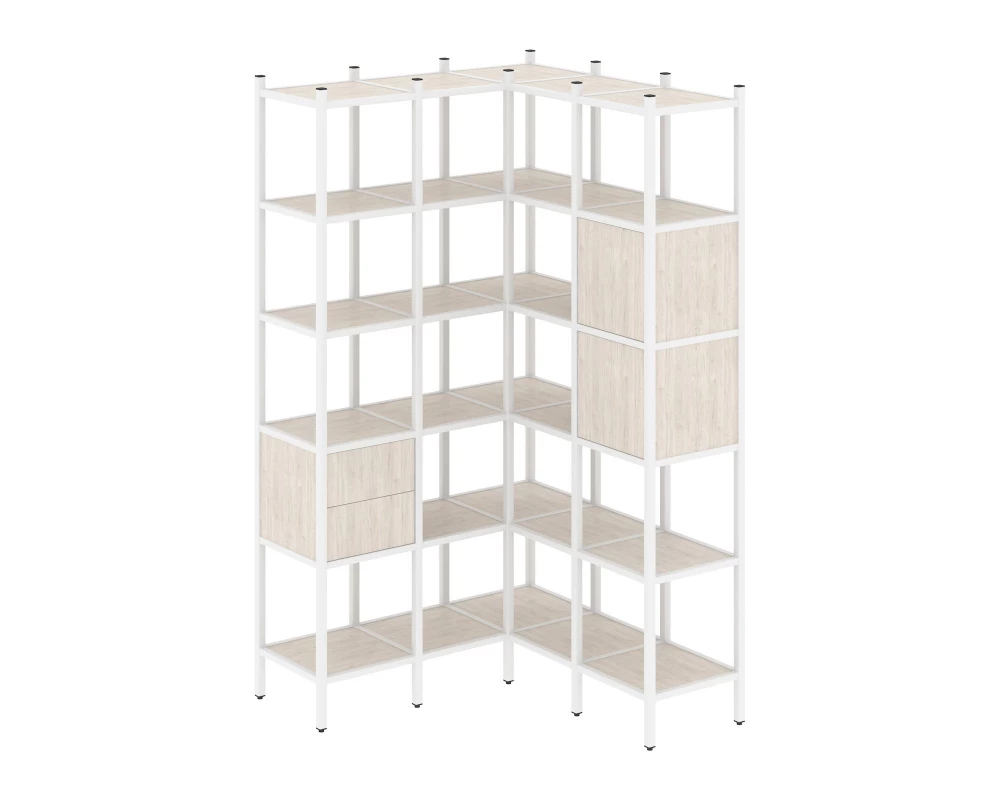 Угловой внутренний стеллаж L-34 1278x1278x2280 Loft