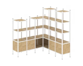 Угловой внутренний стеллаж L-41 1694x1694x1869 Loft images