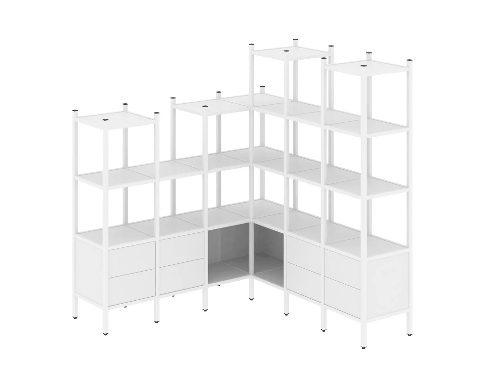 Угловой внутренний стеллаж L-41 1694x1694x1869 Loft