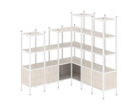 Угловой внутренний стеллаж L-41 1694x1694x1869 Loft images