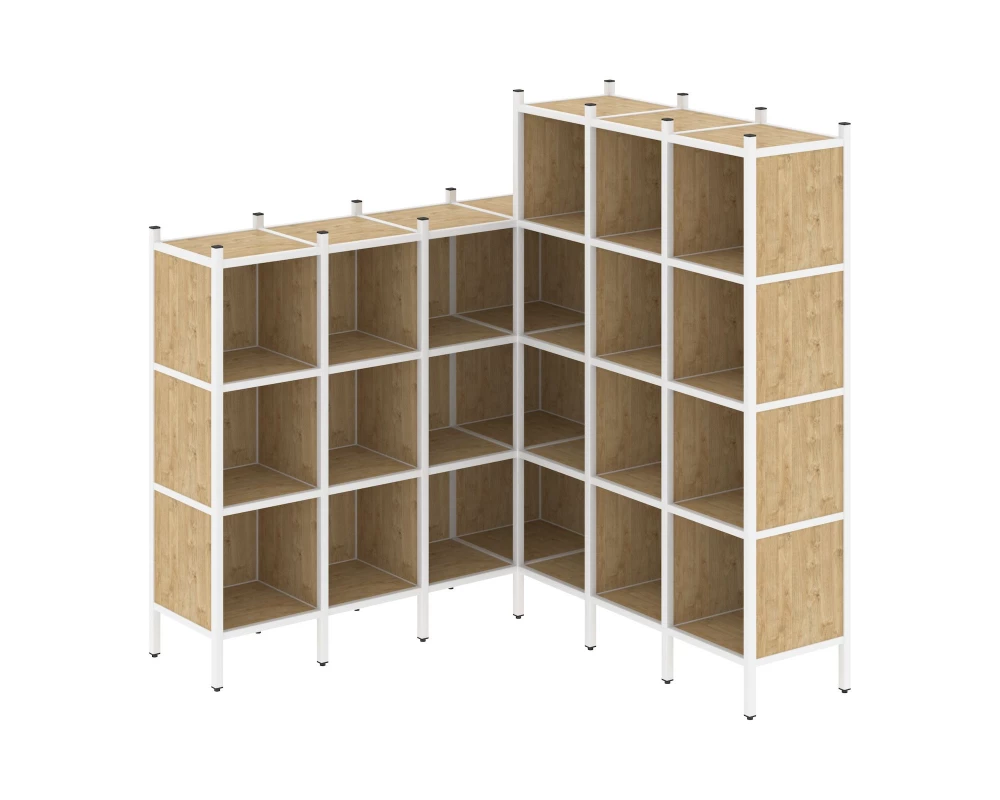 Угловой внутренний стеллаж L-50 1694x1694x1869 Loft
