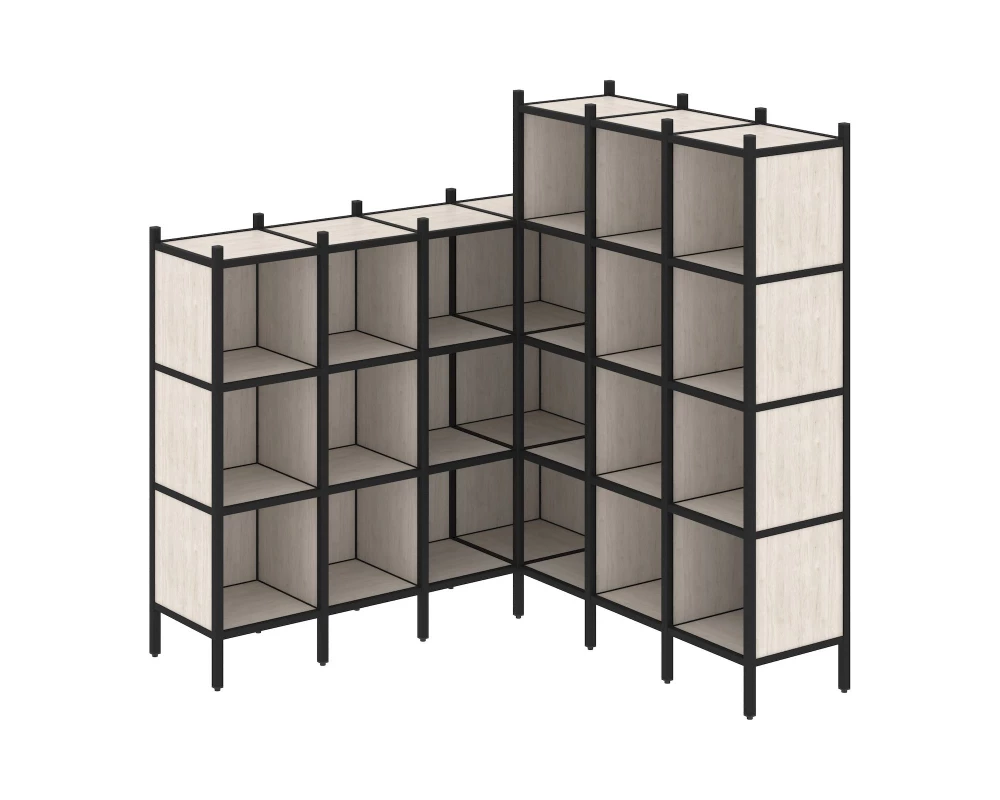 Угловой внутренний стеллаж L-50 1694x1694x1869 Loft