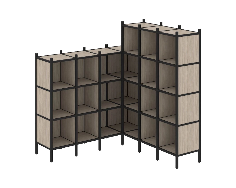 Угловой внутренний стеллаж L-50 1694x1694x1869 Loft