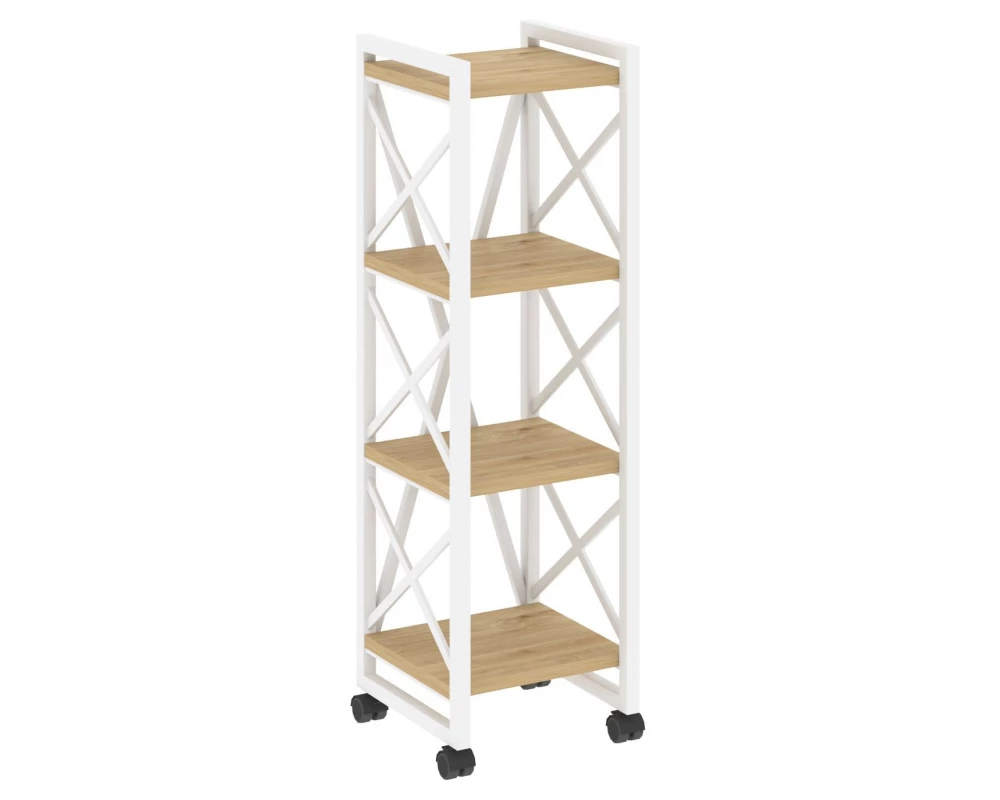 Стеллаж на колесных опорах - 4 полки 400х400х1334 Loft