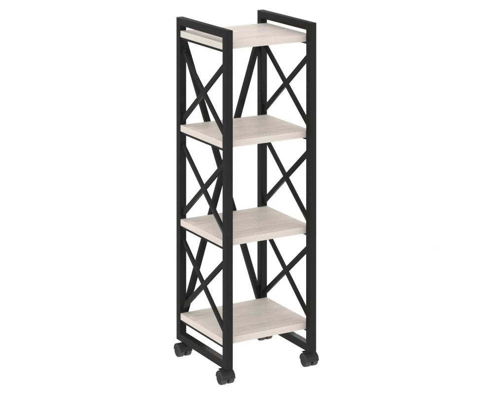 Стеллаж на колесных опорах - 4 полки 400х400х1334 Loft