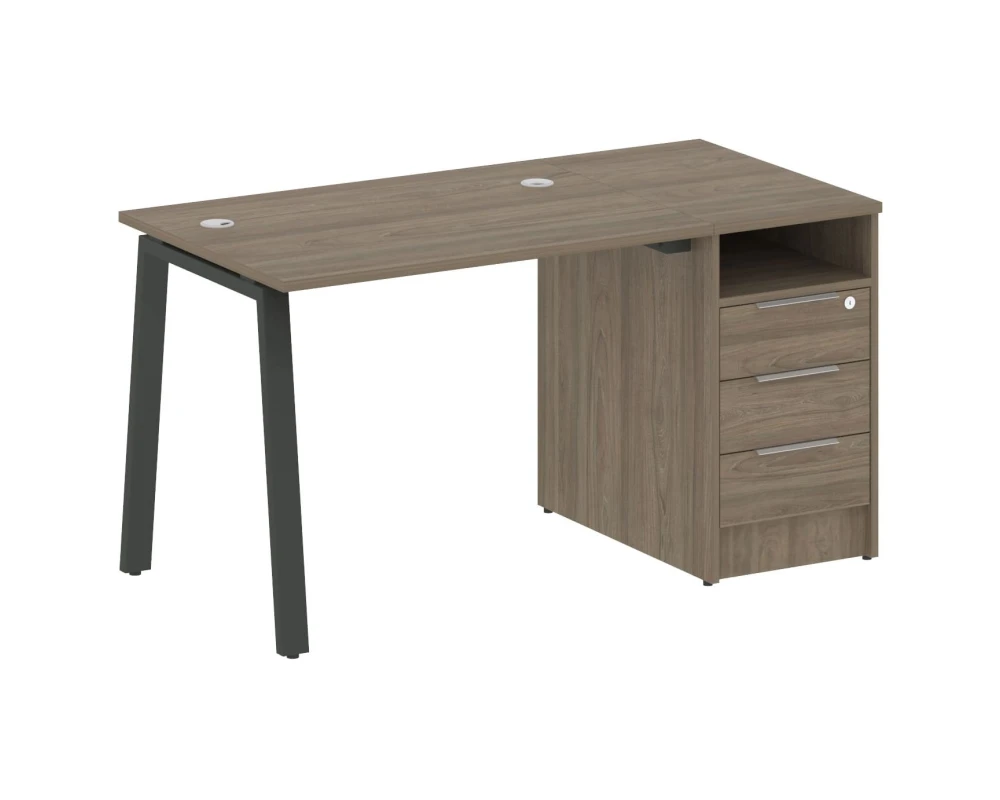 Рабочая станция на А-образном м/к с опорной тумбой 141,2x72x75 Метал Систем / Metal System