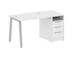 Рабочая станция на А-образном м/к с опорной тумбой 141,2x72x75 Метал Систем / Metal System images