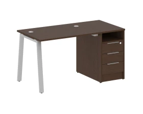 Рабочая станция на А-образном м/к с опорной тумбой 141,2x72x75 Метал Систем / Metal System images