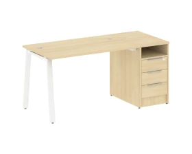 Рабочая станция на А-образном м/к с опорной тумбой 161,2x72x75 Метал Систем / Metal System images