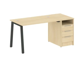 Рабочая станция на А-образном м/к с опорной тумбой 161,2x72x75 Метал Систем / Metal System images