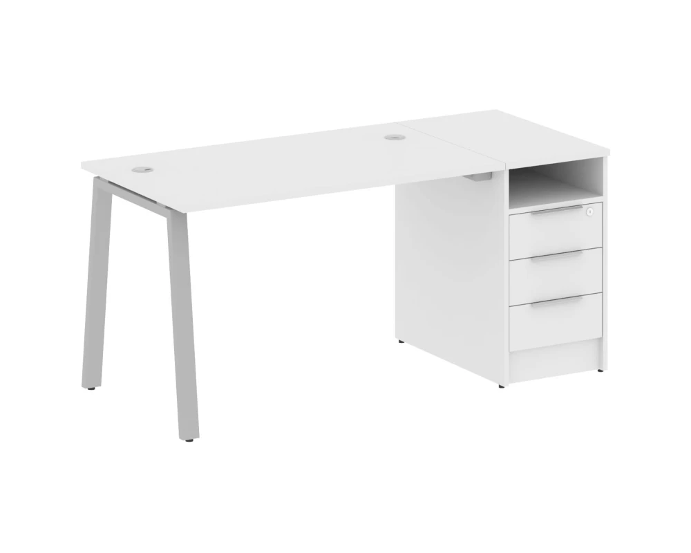 Рабочая станция на А-образном м/к с опорной тумбой 161,2x72x75 Метал Систем / Metal System