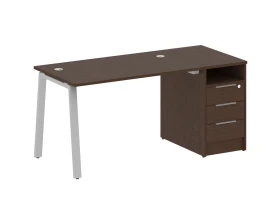 Рабочая станция на А-образном м/к с опорной тумбой 161,2x72x75 Метал Систем / Metal System images