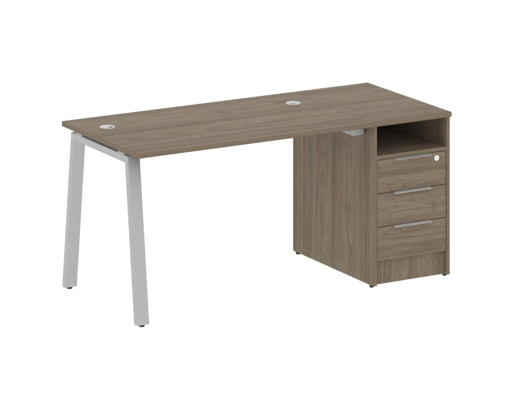 Рабочая станция на А-образном м/к с опорной тумбой 161,2x72x75 Метал Систем / Metal System