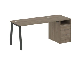 Рабочая станция на А-образном м/к с опорной тумбой 181,2x72x75 Метал Систем / Metal System images