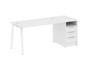 Рабочая станция на А-образном м/к с опорной тумбой 181,2x72x75 Метал Систем / Metal System images