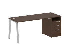 Рабочая станция на А-образном м/к с опорной тумбой 181,2x72x75 Метал Систем / Metal System images