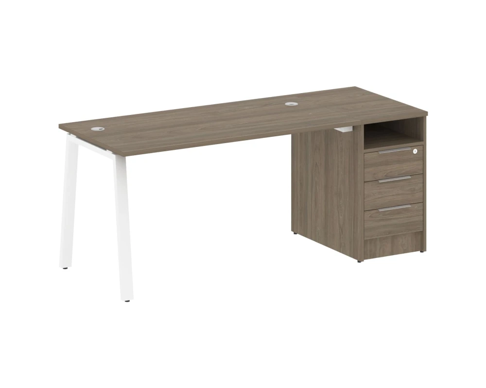 Рабочая станция на А-образном м/к с опорной тумбой 181,2x72x75 Метал Систем / Metal System