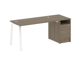 Рабочая станция на А-образном м/к с опорной тумбой 181,2x72x75 Метал Систем / Metal System images