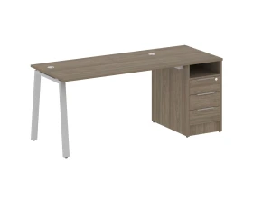 Рабочая станция на А-образном м/к с опорной тумбой 181,2x72x75 Метал Систем / Metal System images