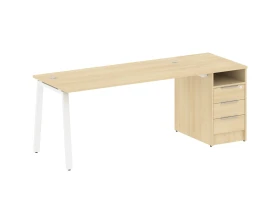 Рабочая станция на А-образном м/к с опорной тумбой 201,2x72x75 Метал Систем / Metal System images