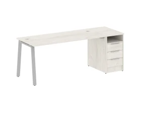 Рабочая станция на А-образном м/к с опорной тумбой 201,2x72x75 Метал Систем / Metal System images